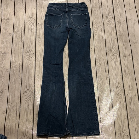 Pilcro and the Letterpress Dark Blue Flare Jeans high rise bootcut button fly - Picture 7 of 7